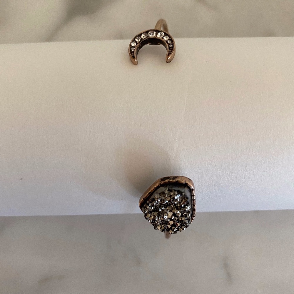 FOREVER 21 Crystal & Moon Cuff Bracelet